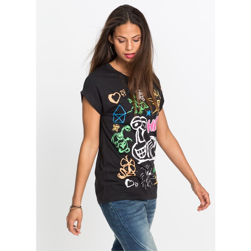 bonprix Tričko s potlačou, farba čierna 44741272
