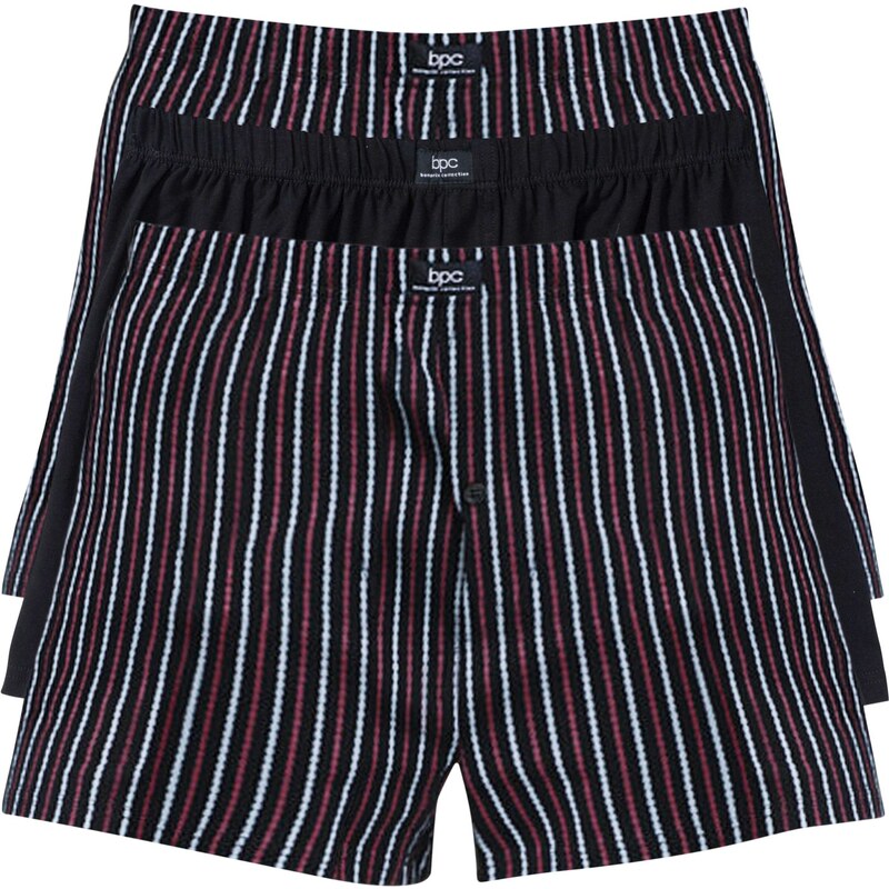 bonprix Voľné boxerky (3 ks), z bavlny, farba čierna 44741623