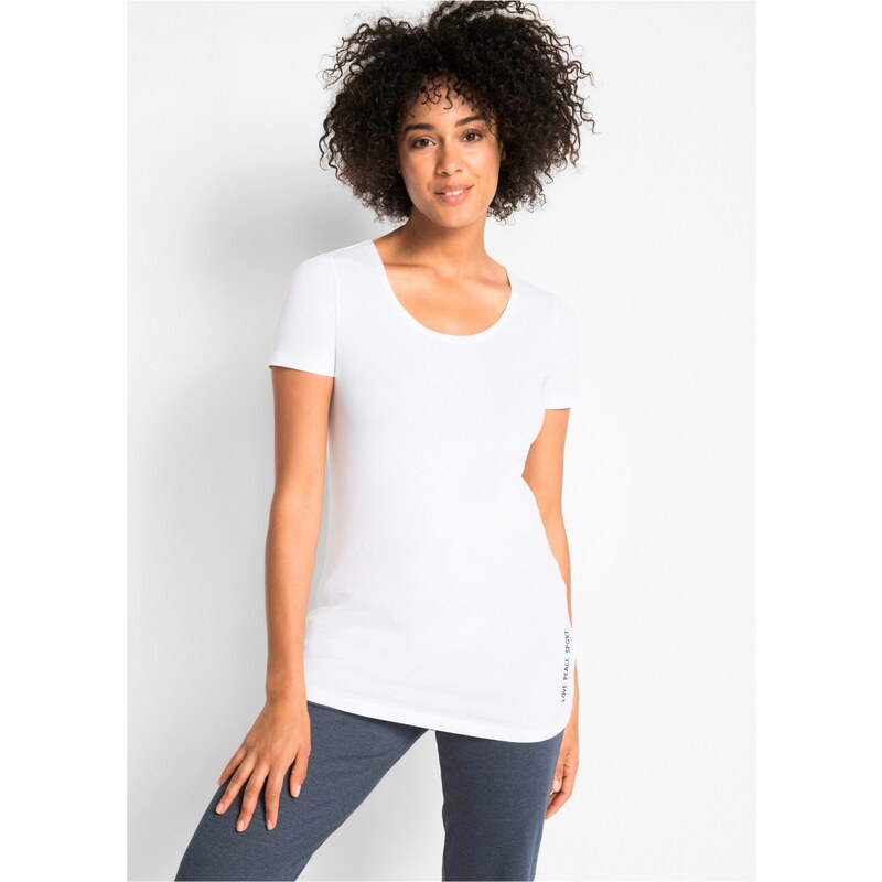 bonprix Dlhé tričko s nápisom, (2 ks v balení), farba čierna 44741836