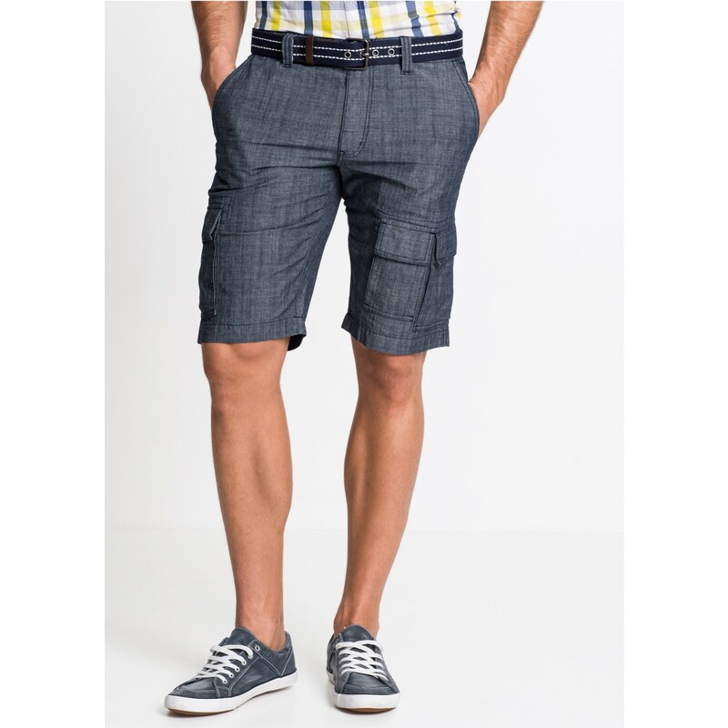 bonprix Kapsáčové bermudy z čistej bavlny, Loose Fit, farba modrá 44741874
