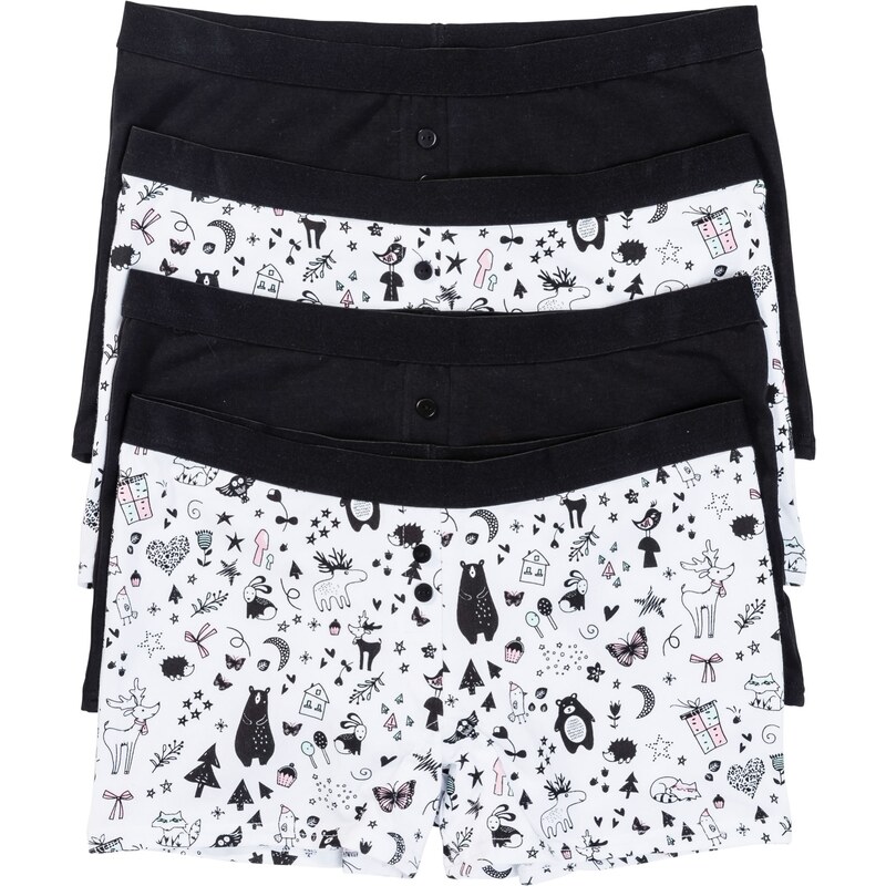 bonprix Dámske boxerky (4 ks), farba čierna 44742140