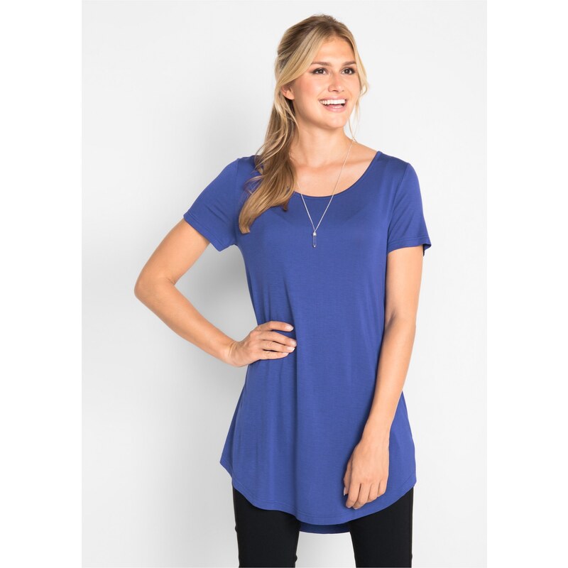 bonprix Dlhé tričko z jemnej viskózy, farba modrá 44896061