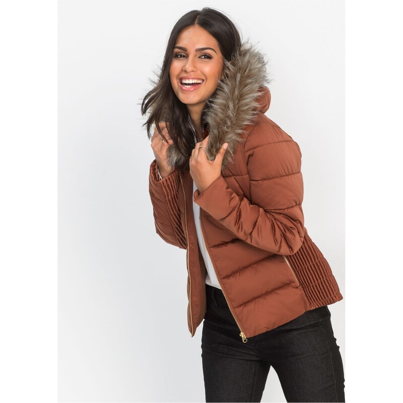 bonprix Prešívaná bunda z recyklovateľného polyesteru, farba hnedá 44799206