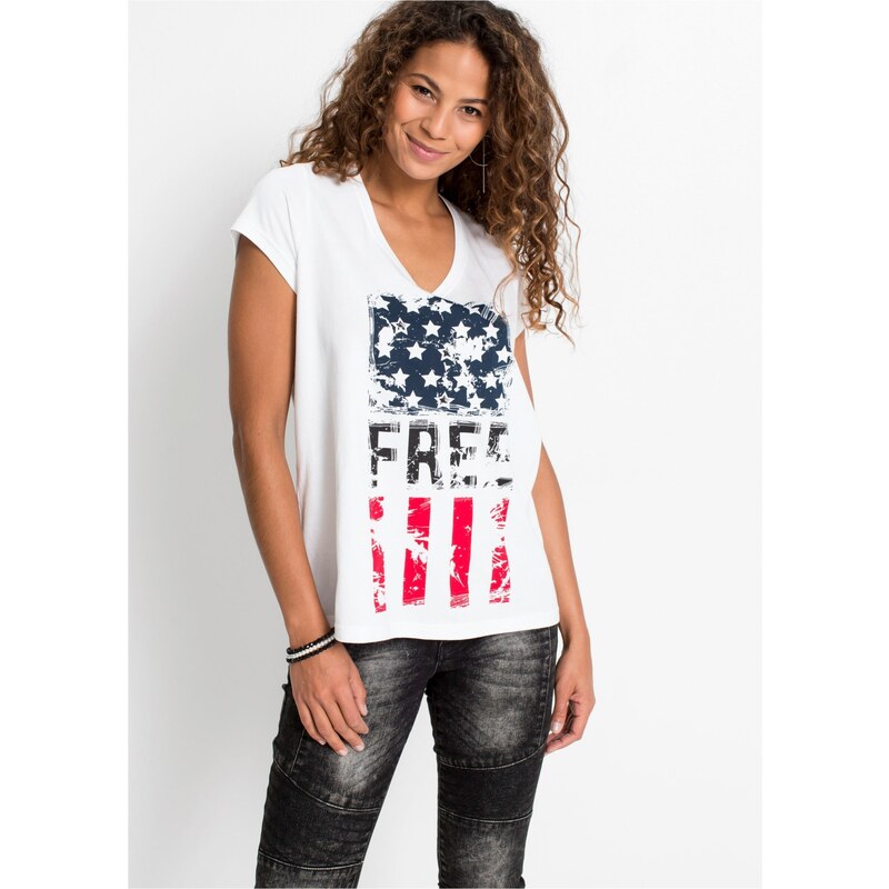 bonprix Tričko z čistej bavlny, farba biela 44742359