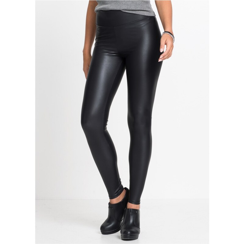 bonprix Koženkové legíny s povlakom, farba čierna 61818556