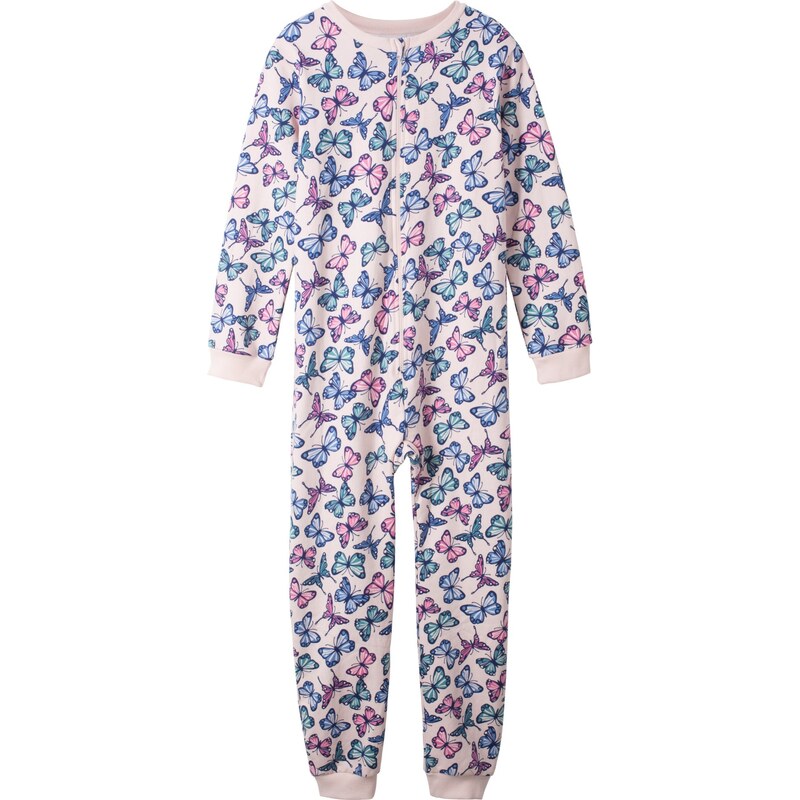 bonprix Dievčenský pyžamový overal s bio bavlnou, farba ružová 44742745