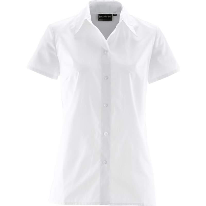 bonprix Blúzka s krátkym rukávom, popelínová, farba biela 45104390