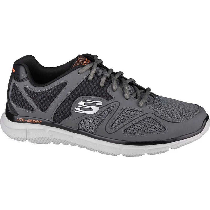 Sivé pánske tenisky Skechers Satisfaction-Flash Point 58350-CCOR 24343187
