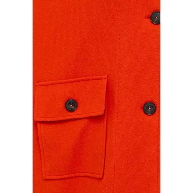 Vlnené pončo Pinko oranžová farba, prechodný, oversize, 101617.Y7DY