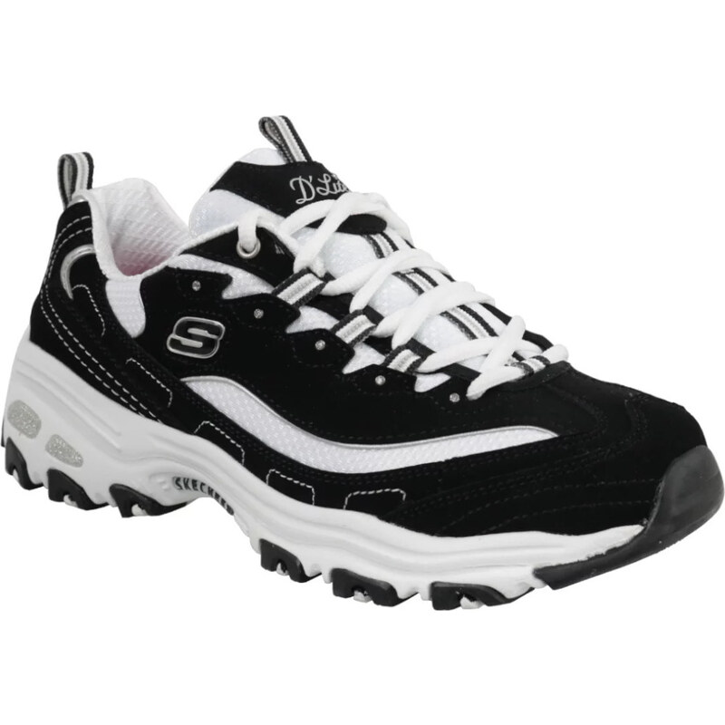 Čierno-biele tenisky SKECHERS DLites Biggest Fan 11930-BKW 7629361