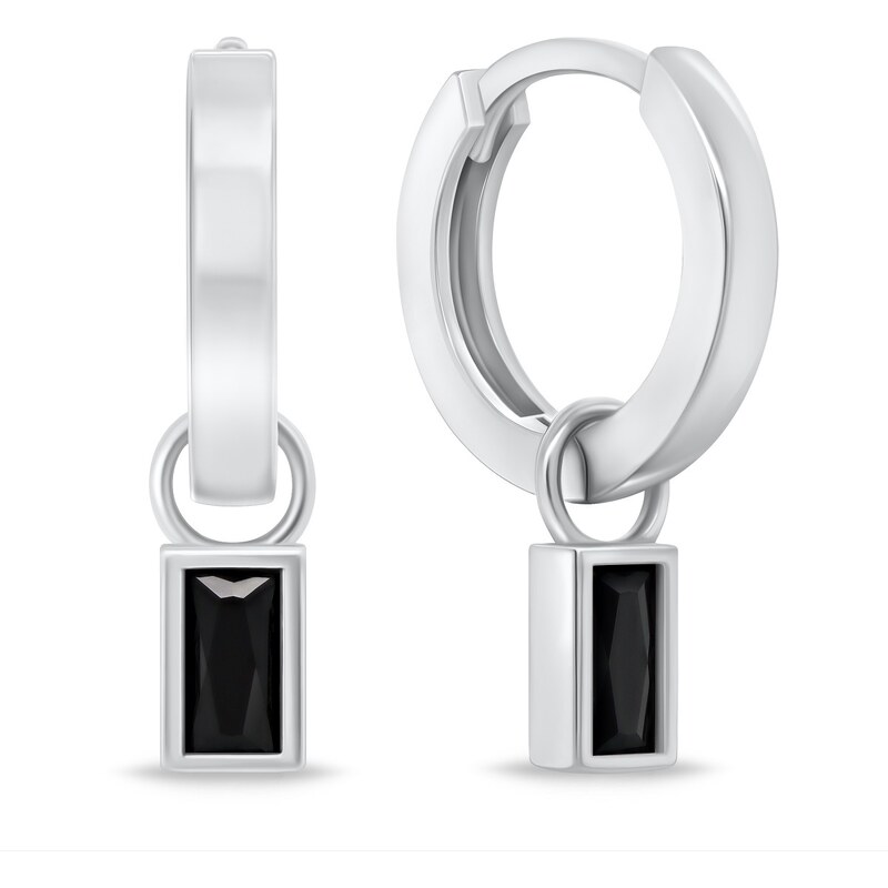 Brilio Silver Minimalistické okrúhle náušnice 2v1 s kubickými zirkónmi 66578808