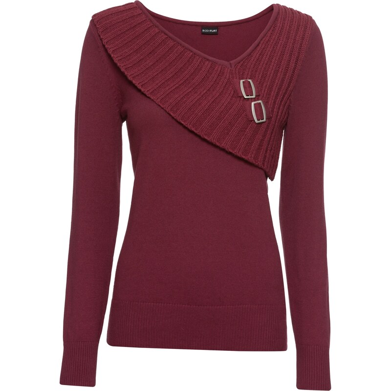 bonprix Jemne pletený pulóver z bavlneného mixu, farba červená 44815486