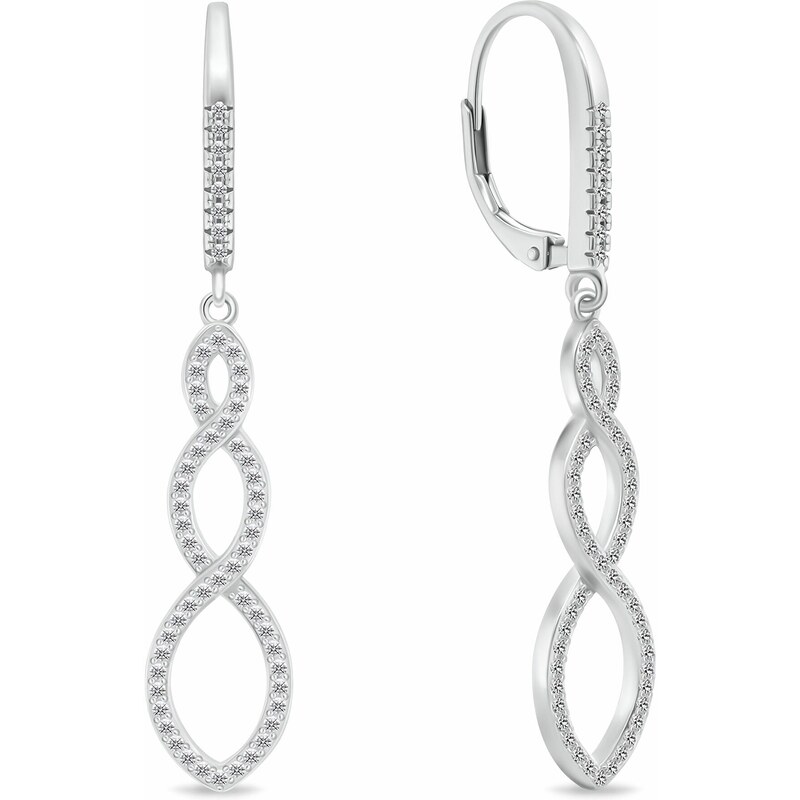 Brilio Silver Luxusné náušnice so zirkónmi EA143W 66592128