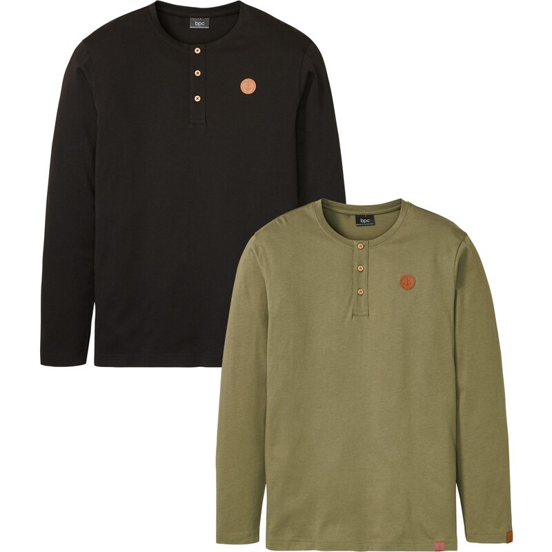 bonprix Tričko s dlhým rukávom (2 ks) z čistej bio bavlny, farba 44828390