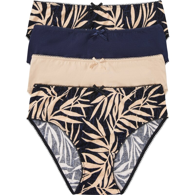 bonprix Maxi nohavičky (4 ks) s bio bavlnou, farba čierna 44827676