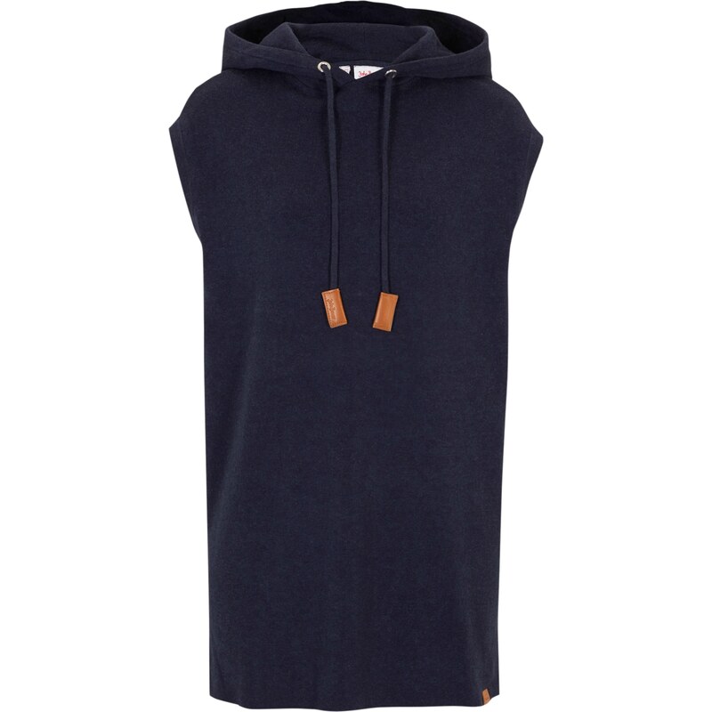 bonprix Pletená vesta s kapucňou, oversized, farba modrá 44827991