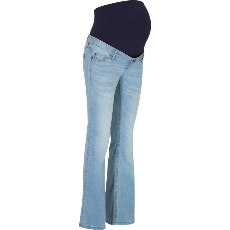 bonprix Materské komfortné strečové džínsy, bootcut, farba modrá, rozm. 40