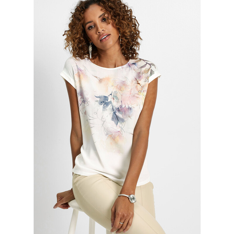 bonprix Úpletová blúzka, farba biela 47485610