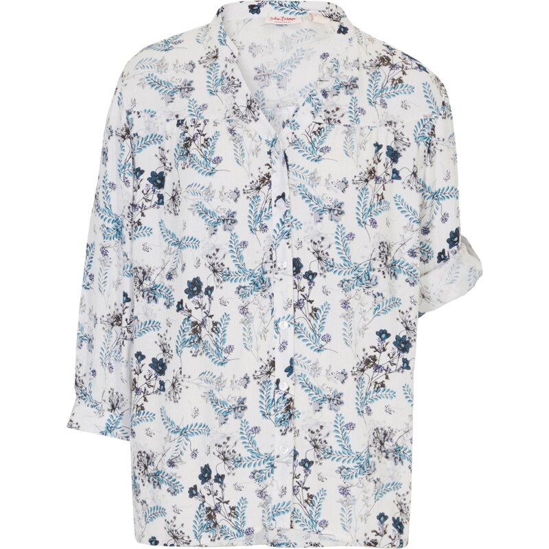 bonprix Blúzka, 3/4-rukáv, pokrčená, farba biela 44828071