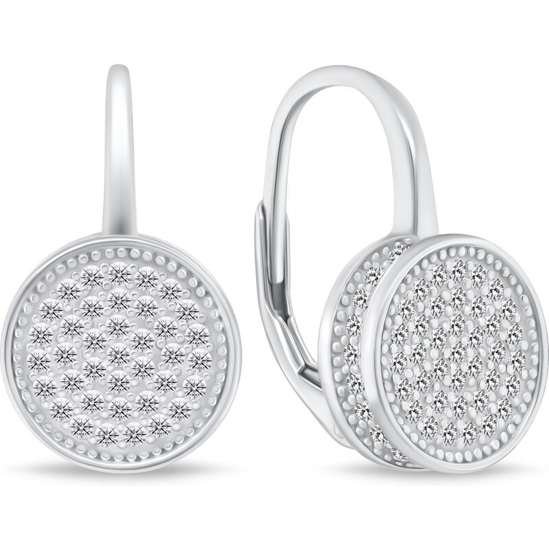 Brilio Silver Očarujúce strieborné náušnice trblietavé kruhy LME272 66582627