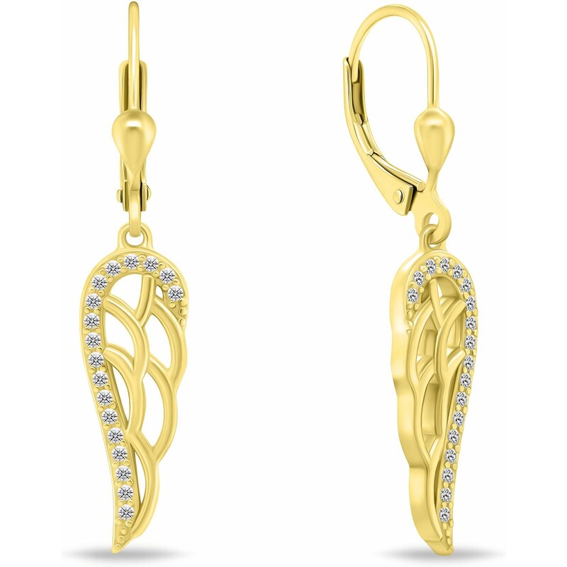 Brilio Silver Krásne pozlátené náušnice Anjelské krídlo EA330Y 66594850