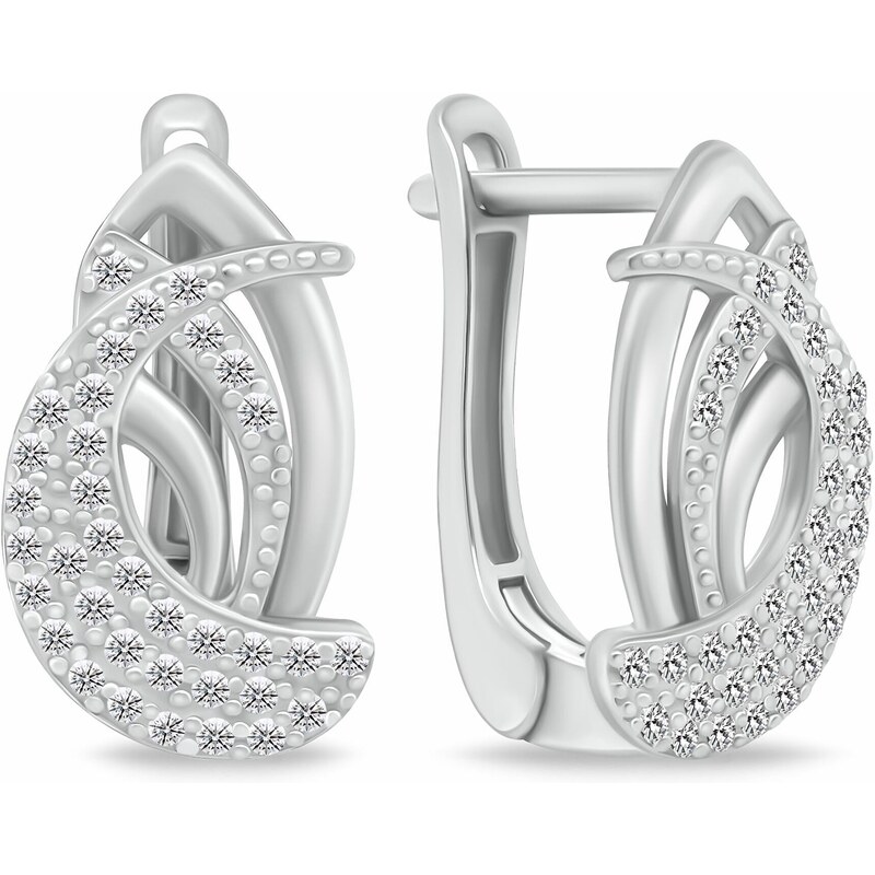 Brilio Silver Nádherné strieborné náušnice so zirkónmi EA137W 66585833