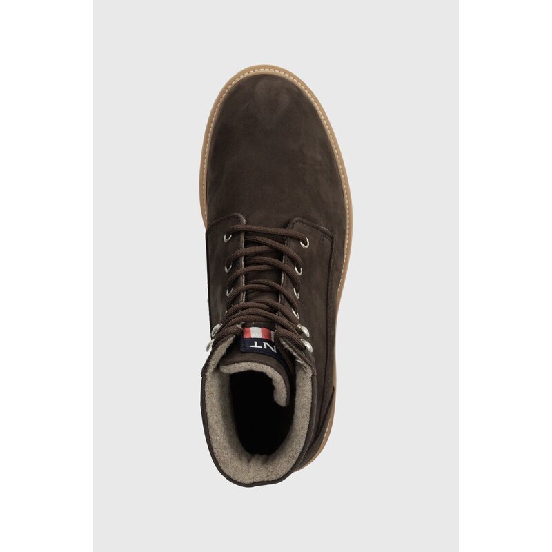 Semišové členkové topánky Gant Palrock pánske, hnedá farba, 27641364.G46