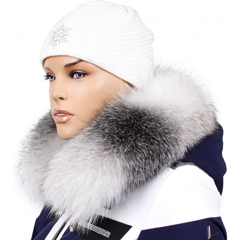 Sikora Kožušinový lem na kapucňu - golier líška bluefrost white LB 21 68720498