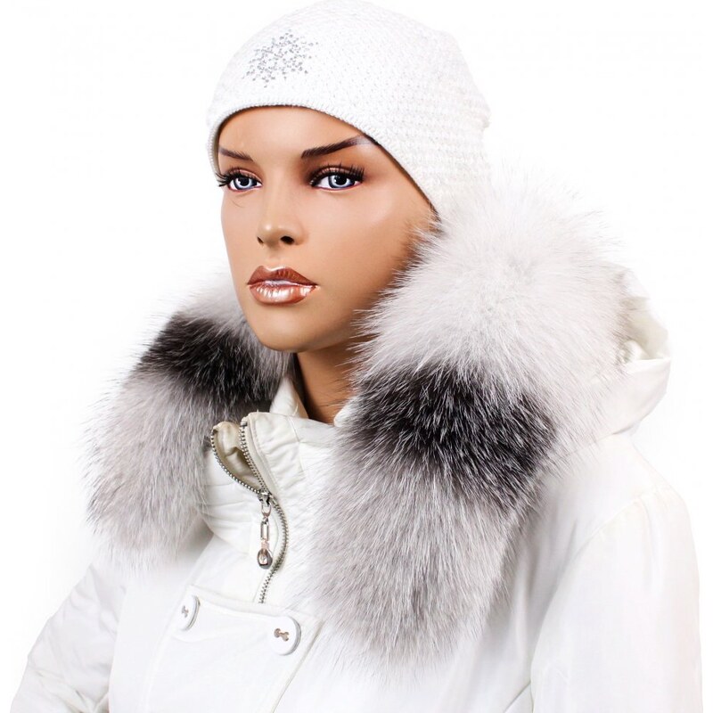 Sikora Kožušinový lem na kapucňu - golier líška bluefrost white LB 21 44845365