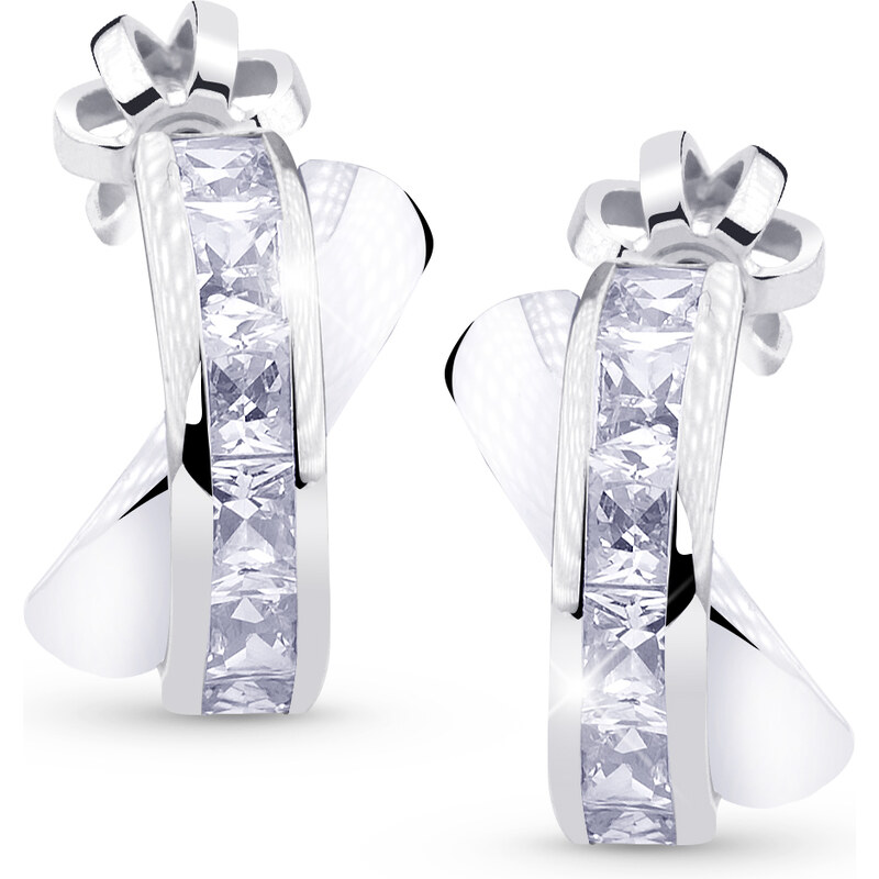 Cutie Jewellery Nadčasové polkruhové náušnice z bieleho zlata Z5023-30 66578087
