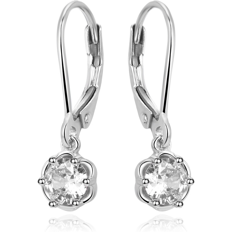 Beneto Slušivé strieborné náušnice s čírymi zirkónmi AGUC3340-W 66579005