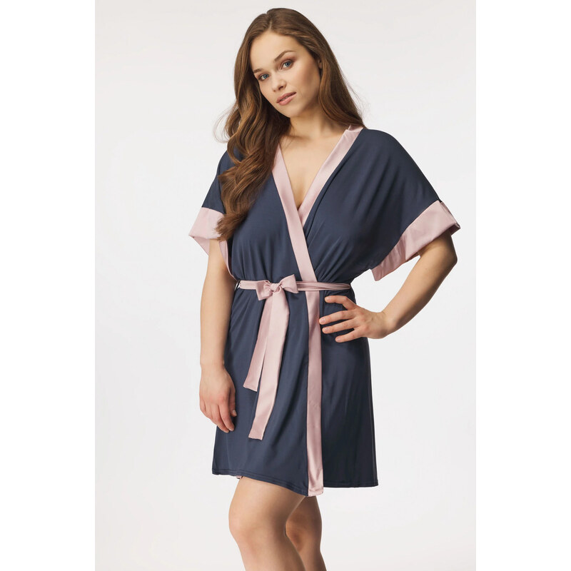 Dámsky župan Sabrina Tmavosivá s púdrovou - BABELLA 49761873