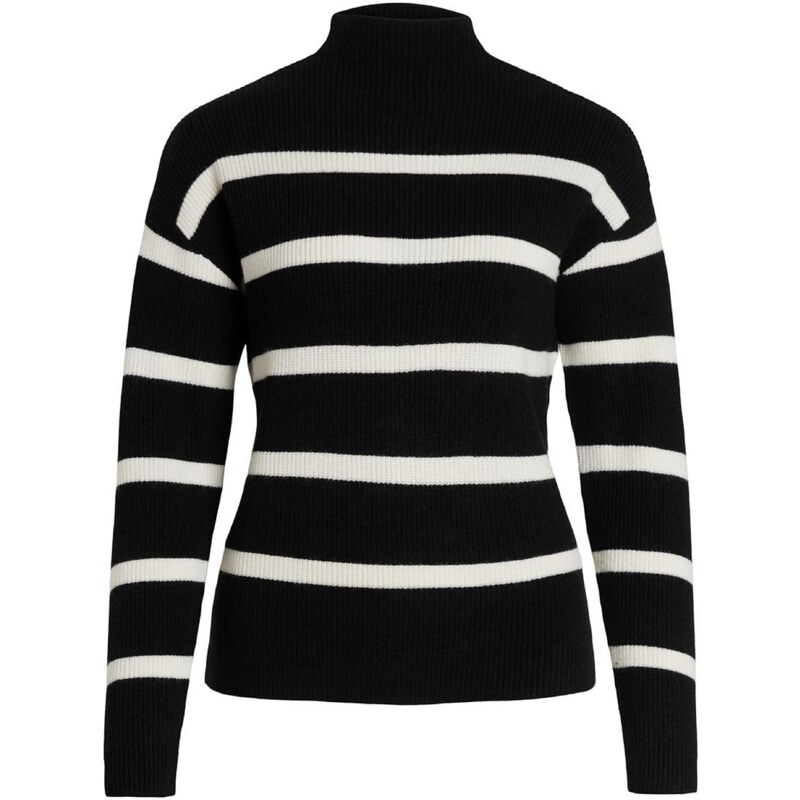 VILA Sveter VIRil čierna / biela 47374559
