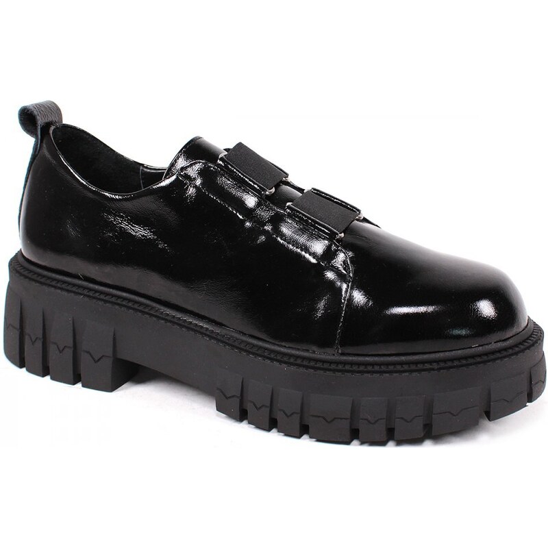 Secretshoes Elegantné poltopánky AL41-16 ČIERNA LAK 44934175