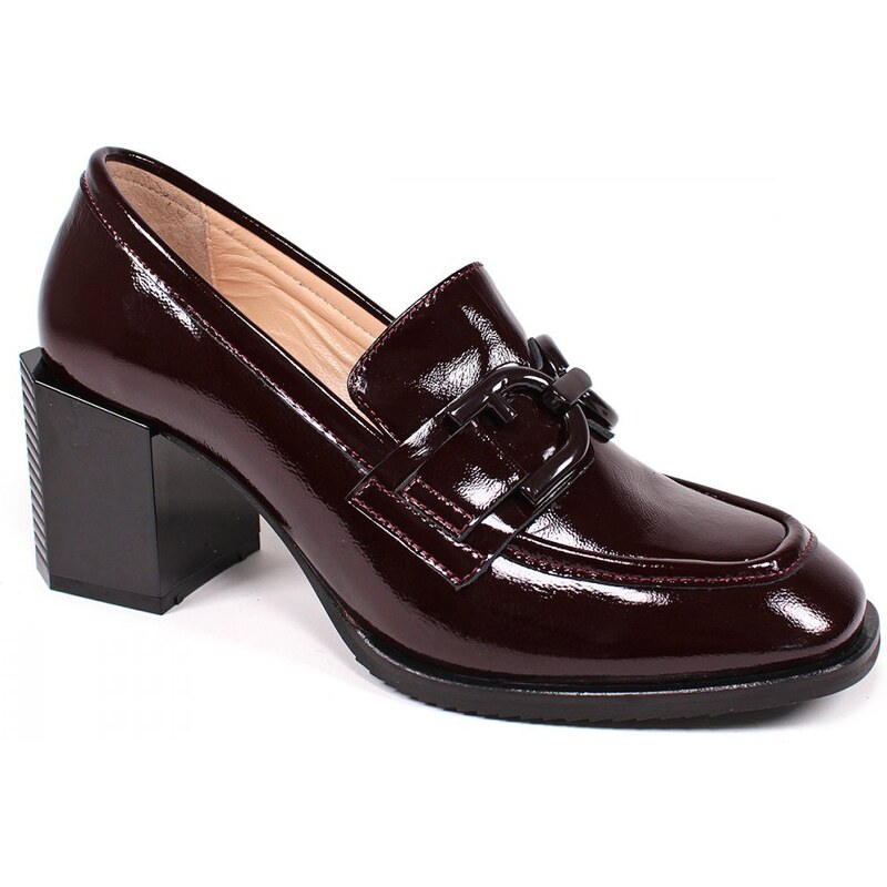 Secretshoes Elegantné poltopánky TT1603 432 BORDO LAK 44934155