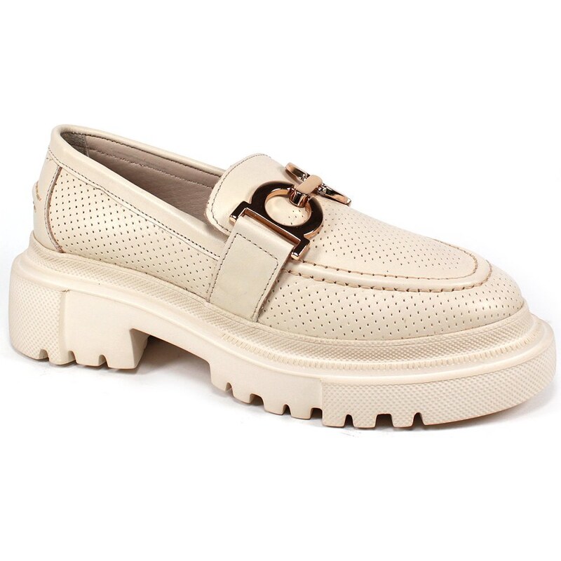 Secretshoes Elegantné mokasíny MO123-24 KRÉMOVÁ 44934208