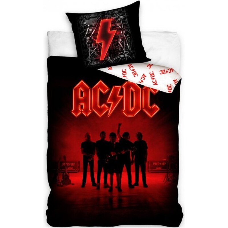 Carbotex Bavlnené posteľné obliečky AC/DC - motív Power Up - 100% ...