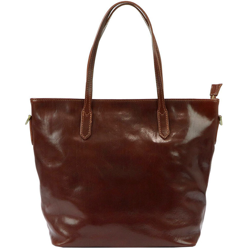 Veľká hnedá talianska kožená kabelka Gregorio 44748731