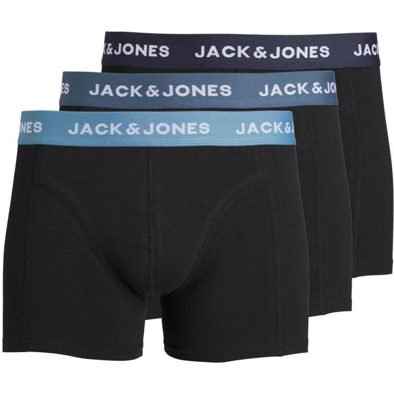 JACK & JONES Boxerky JACSOLID ALEX modrá / svetlomodrá / čierna / 64957281