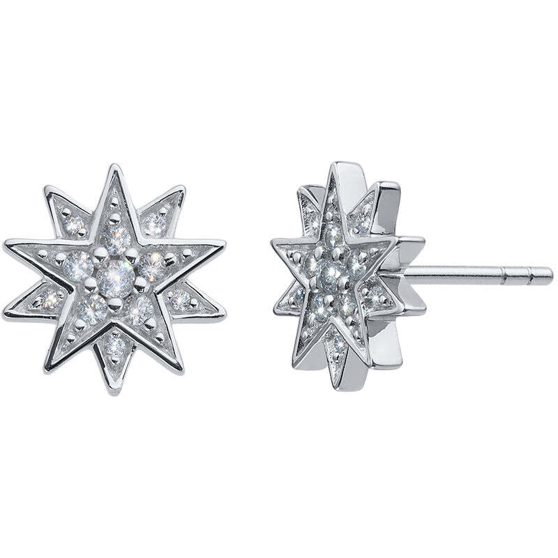 CRYSTalp Trblietavé strieborné náušnice Hviezda s kryštálmi Sisy 42134 66594753