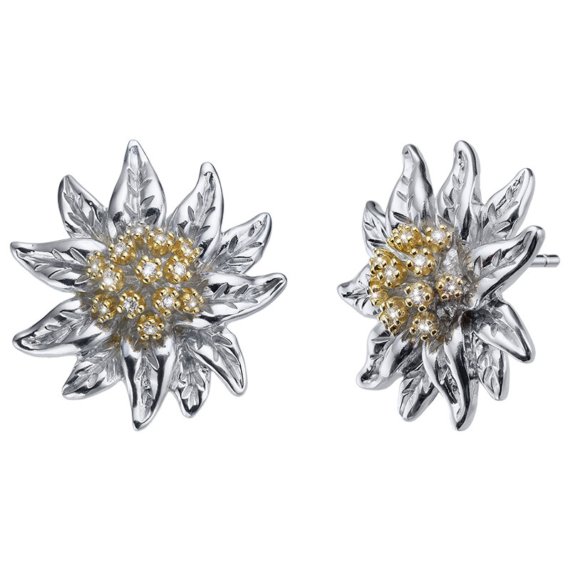 CRYSTalp Očarujúce strieborné náušnice Plesnička s kryštálmi 40551.S 67759692