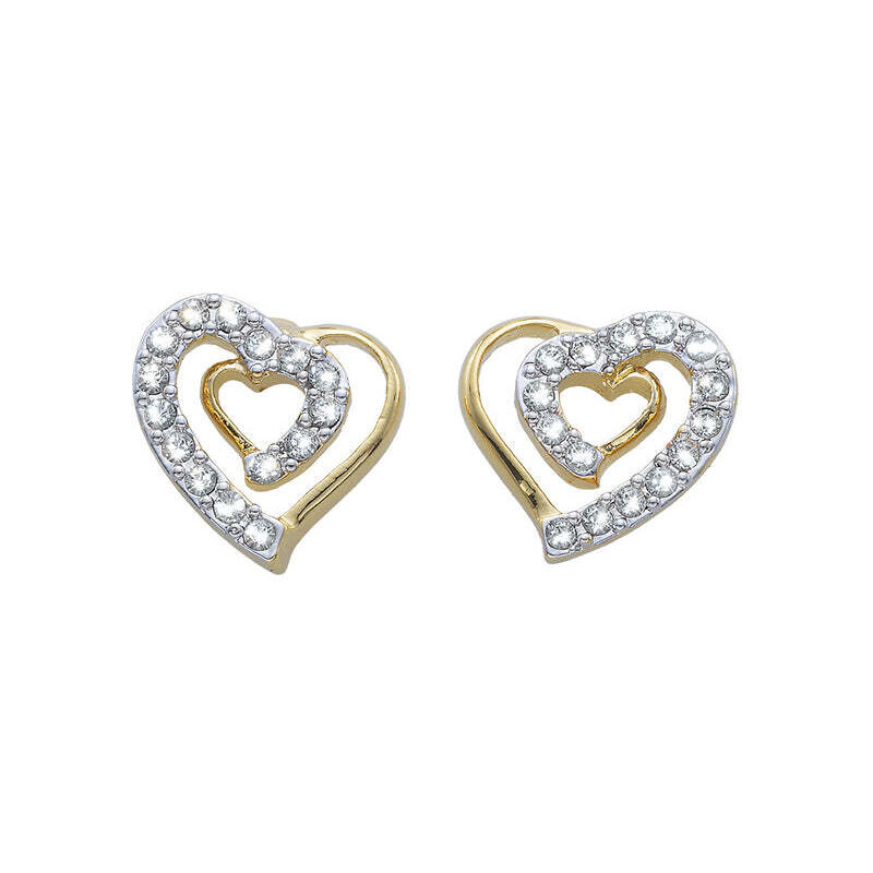 CRYSTalp Nadčasové pozlátené náušnice s kryštálmi Swarovski Solitare 66584105