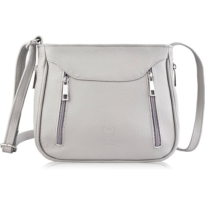 PAOLO PERUZZI Malá kožená kabelka Z-52-GR | šedá Z-52-GR 44961623
