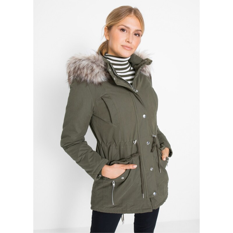 bonprix Teplá bunda, s podšívkou, farba zelená 67455162