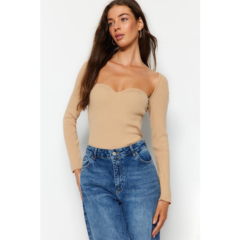 Trendyol Nork Sweetheart golier detailný pletený sveter 50564311