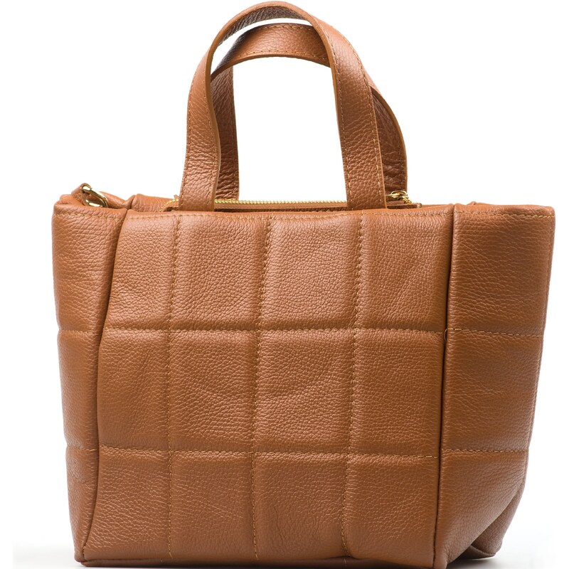 Blaire Kožená kabelka Nancy koňakovo hnedá 64987797