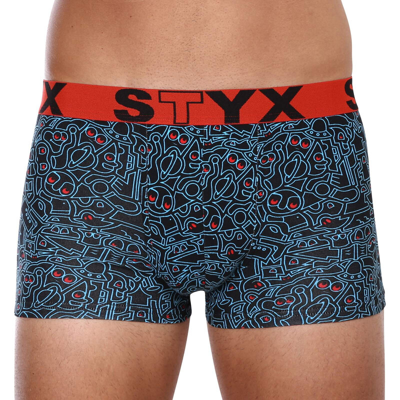 Pánske boxerky Styx art športová guma nadrozmer doodle (R1256) 4 44982386
