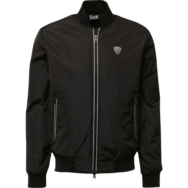 EA7 Emporio Armani Prechodná bunda čierna / šedobiela 45018947