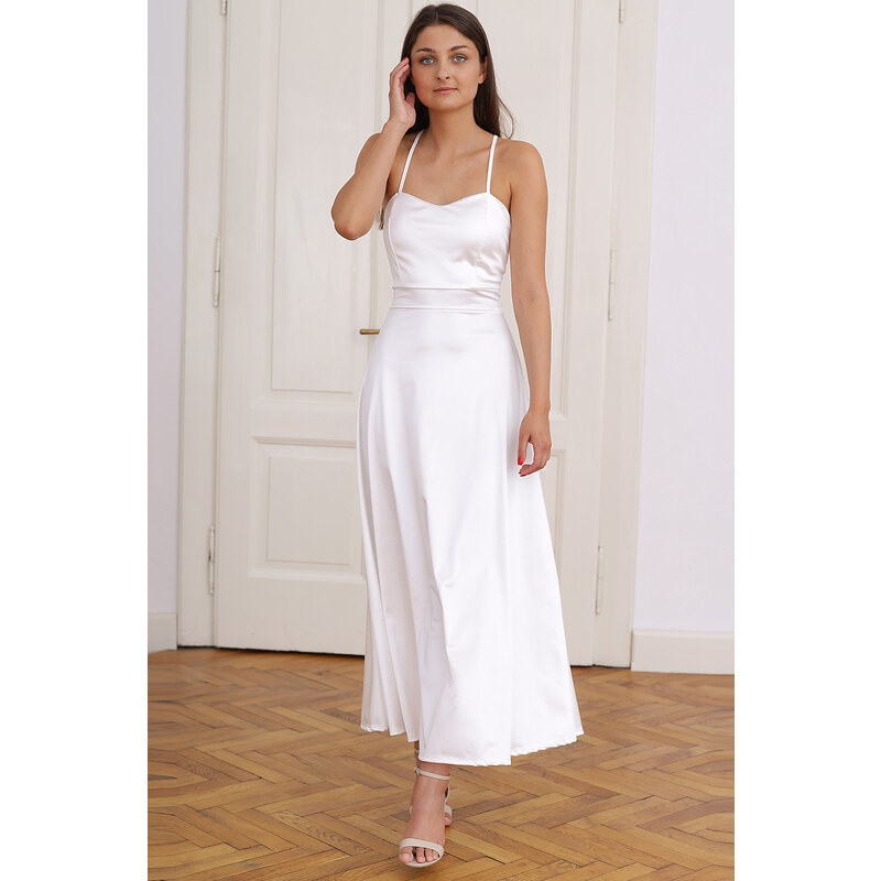 Glara Šnurovacie dlhé šaty s odhaleným chrbtom 45011708