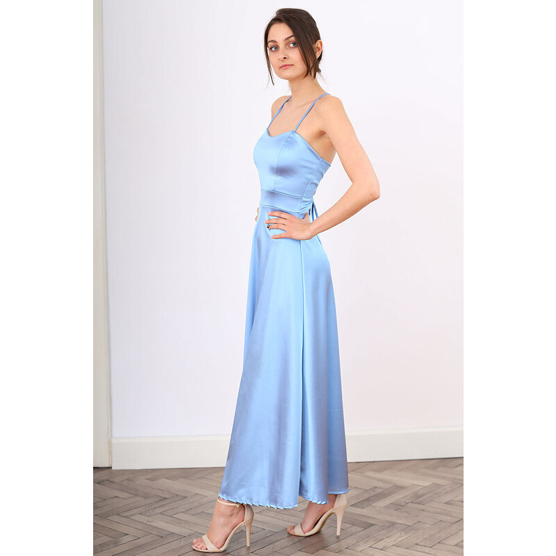 TopMode Šnurovacie dlhé šaty s odhaleným chrbtom 58360345